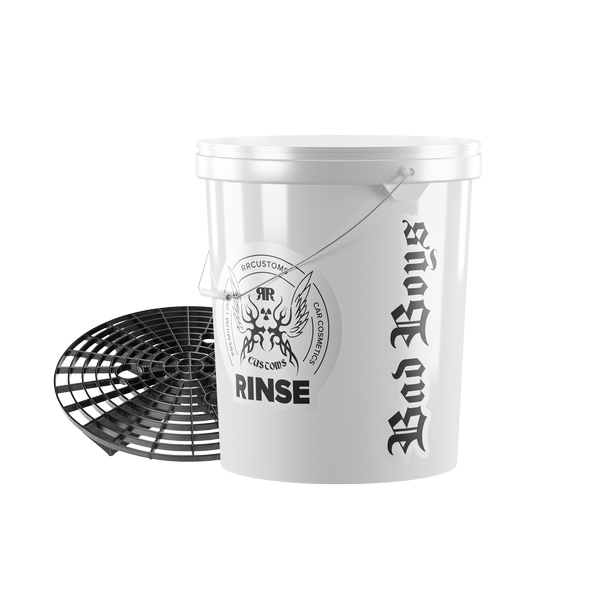 White Detailing Bucket With Grit Guard RINSE